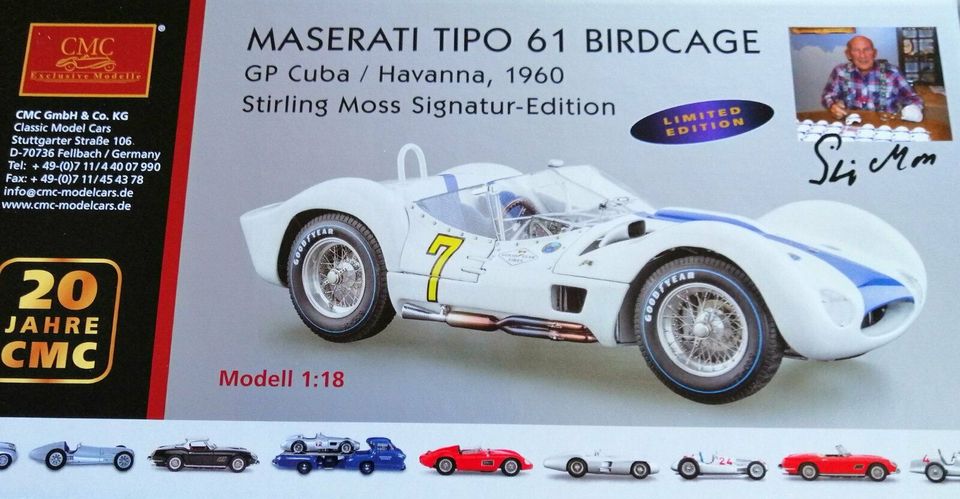 CMC M-149 Maserati Tipo 61 Birdcage #7 GP Cuba, 1:18, 1960 in Königsfeld