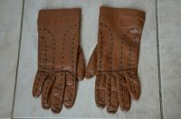 braune Vintage Leder-Damen-Handschuhe mit Ziernaht Sachsen - Radebeul Vorschau