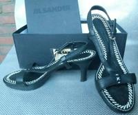 Jil Sander Leder plateau Sandalette Riemchen Pumps schwarz weiss Düsseldorf - Eller Vorschau