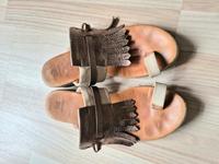 Navyboot Echtleder Sandalen creme metallic 36 Sachsen-Anhalt - Halle Vorschau