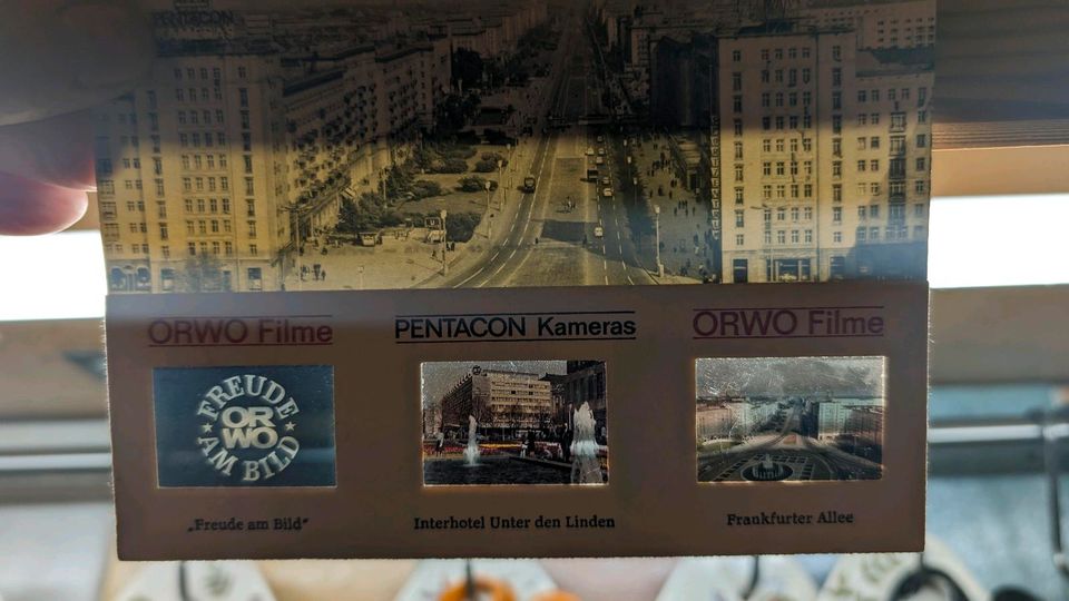 Dia-Karte AK Werbung ORWO PENTACON Berlin Frankfurter DDR 60er in Rostock