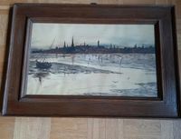 Aquarell Glas "Stadtpanorama am Meer" Nordrhein-Westfalen - Overath Vorschau