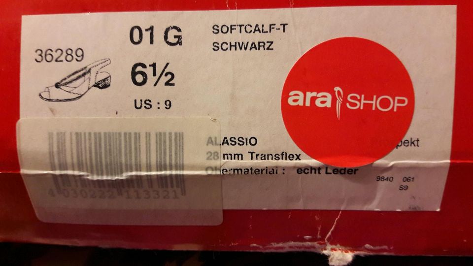 ♡▪ARA-Ledersandalen "Alassio"▪neuw.▪NP 69,-€▪Schwarz▪Gr.6,5 G▪♡ in Biesenthal