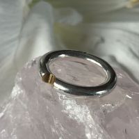 Silberring mit Goldeinschnitt 925er  18mm Ring Baden-Württemberg - Schwieberdingen Vorschau