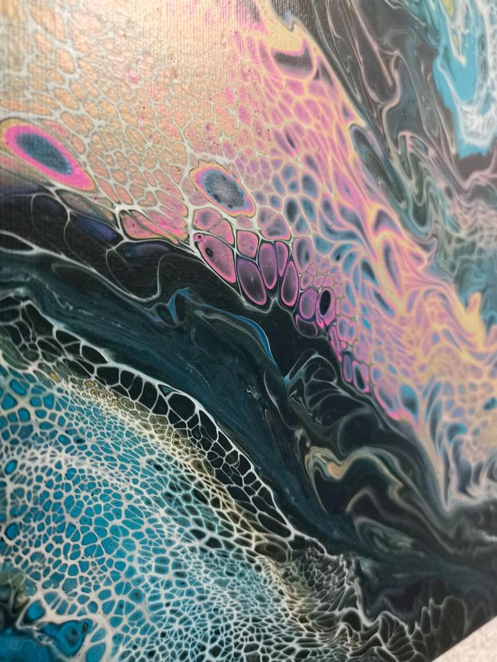 Acrylic pouring | „universe“ bemalte Leinwand in Eckental 