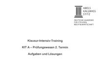 AKS Klausur Intensiv-Training KIT Prüfungswesen 2017 für WP Exame Baden-Württemberg - Böblingen Vorschau