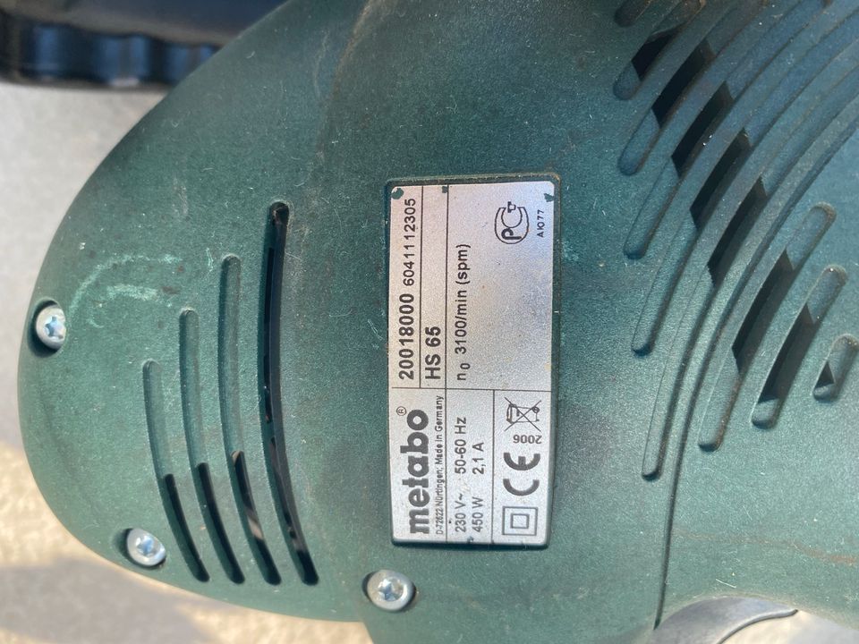 METABO elektrische Heckenschere HS 65 ohne Karton, gebraucht in Künzelsau