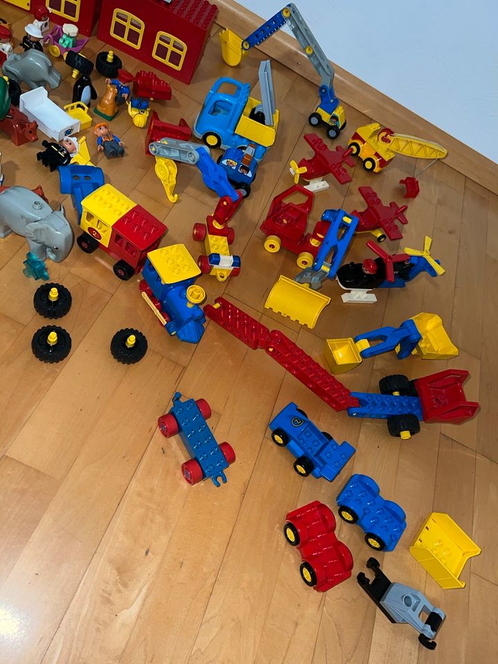 Riesige Lego Duplo Sammlung (viele Fahrzeuge, Kräne, Zootiere) in Saulheim