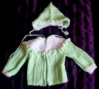 Baby Set Cardigan Mütze Handarbeit gestrickt Neugeborene Bayern - Rehling Vorschau