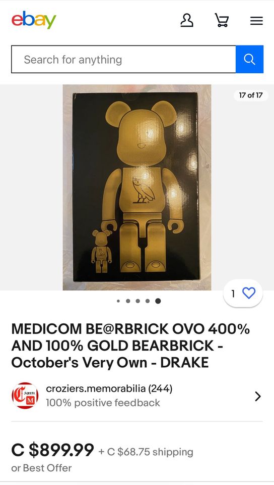 MEDICOM BEARBRICK OVO 400％ +100% October's Very Own, Drake,SEALD! in Seevetal