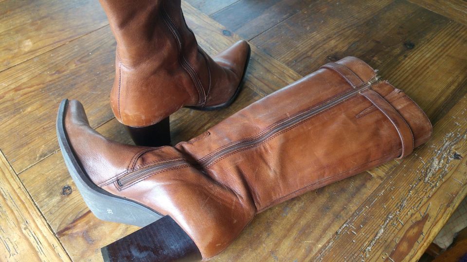 Lederstiefel ECHTLEDERSTIEFEL  KÄMPGEN „Handmade“  Gr.39 in Ulsnis