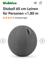 Wobblez Sitzball, 65cm, anthrazit, mit Überzug, inkl. Pumpe Nordrhein-Westfalen - Kerpen Vorschau