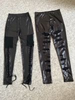 Legging Leder Optik schwarz mit Mesh Cutout Trend XS u. S/M Baden-Württemberg - Korntal-Münchingen Vorschau