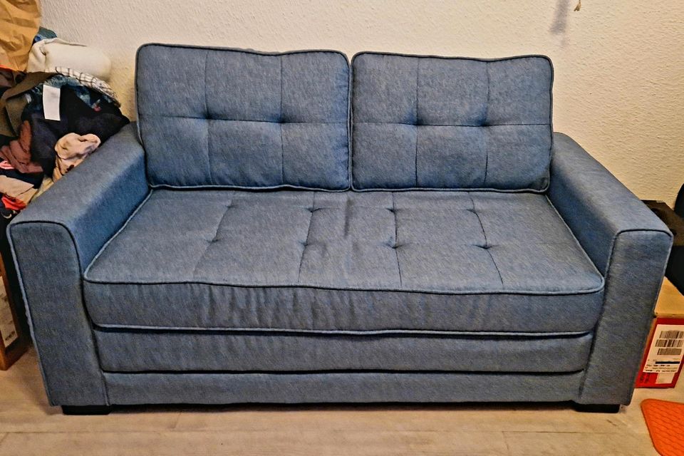 Blau/Graues (Schlaf-)Sofa (Zweisitzer) in Leer (Ostfriesland)