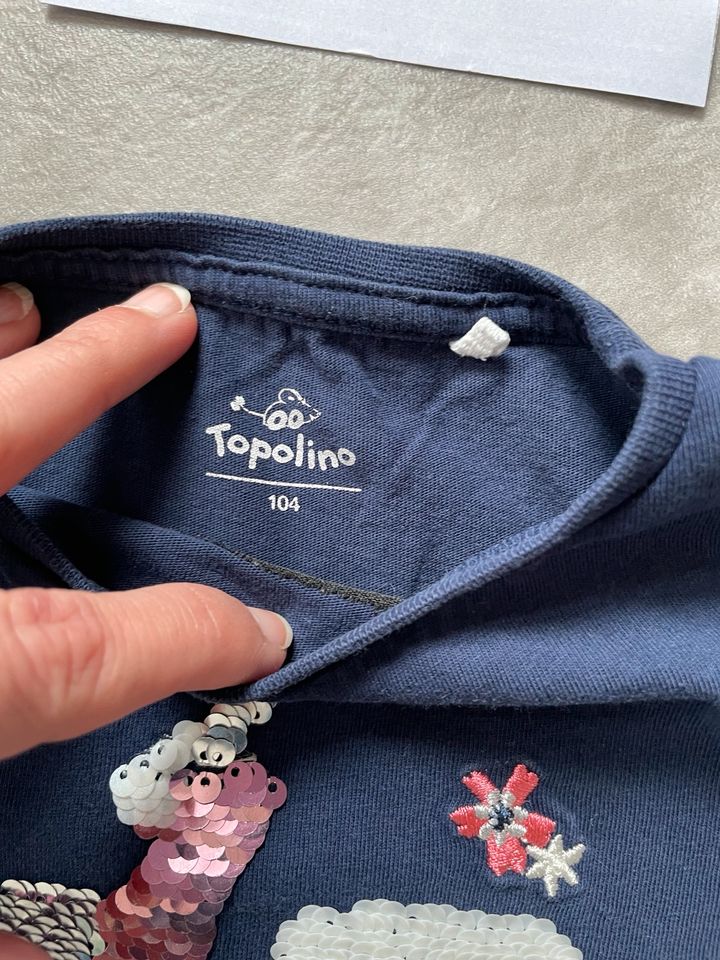 Longsleeve, Topolino, Pailletten, Gr. 104 in Essen