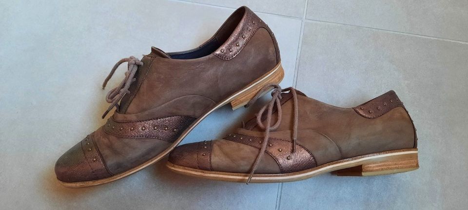 Semler Leder Schnür Halbschuhe bronze braun neuwertig Gr.37 in Petersberg