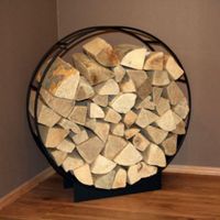 Design Holzwiege Holzregal Ø 75 cm schwarz Holzlege Holzkorb Korb Duisburg - Rheinhausen Vorschau