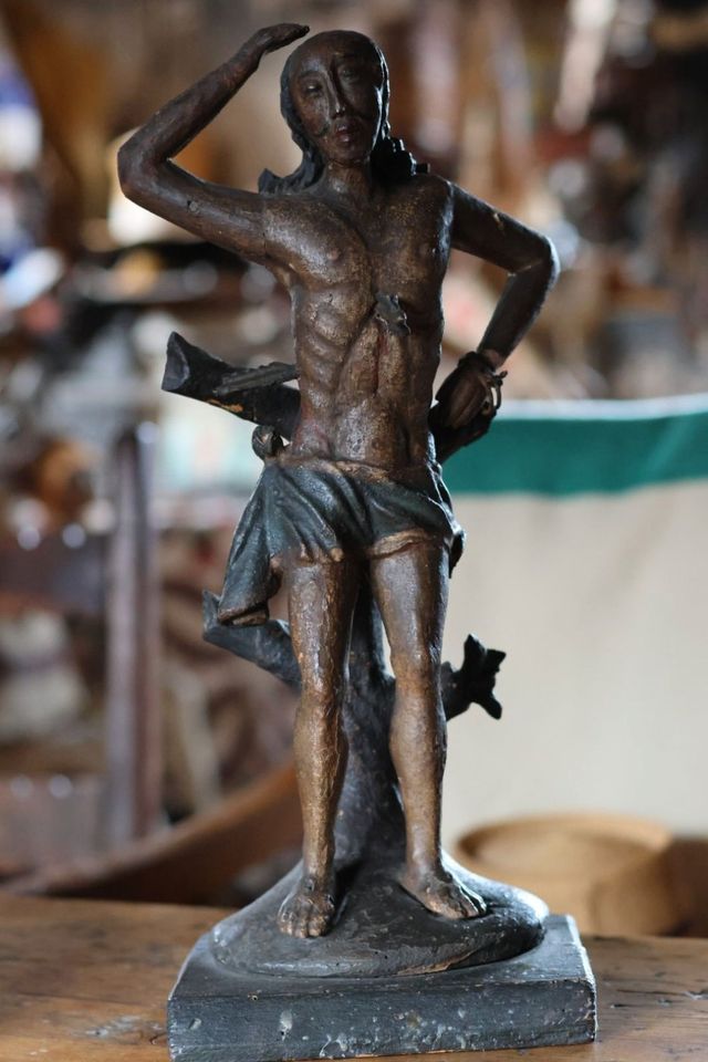 Antike Heiliger Sebastian Holz Statue in Speyer