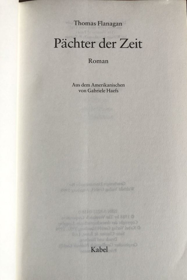 B1141 - Pächter der Zeit - Thomas Flanagan - Großer Irland Roman in Schleiden