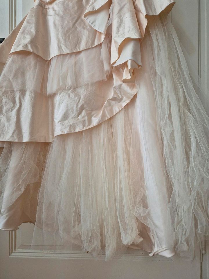 Brautkleid Abendkleid reine Seide Gr. 38 rosa Creme Designer in Baden-Baden