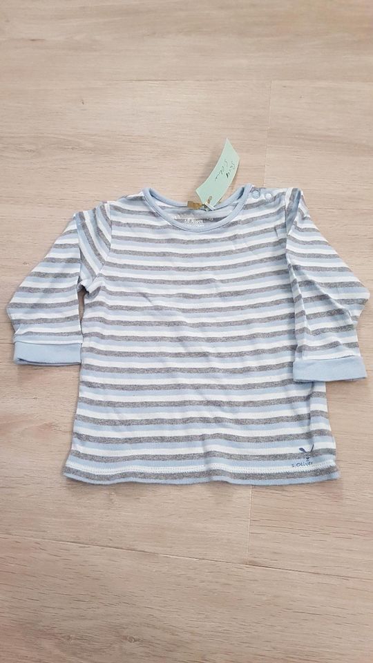 Langarmshirt S.Oliver Gr.68*TOP*Junge Baby blau grau gestreift in Mölln