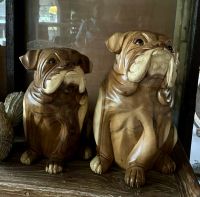 Bulldogge Statue Figure aus Holz Französische Bulldogge Set Rheinland-Pfalz - Wehr Vorschau