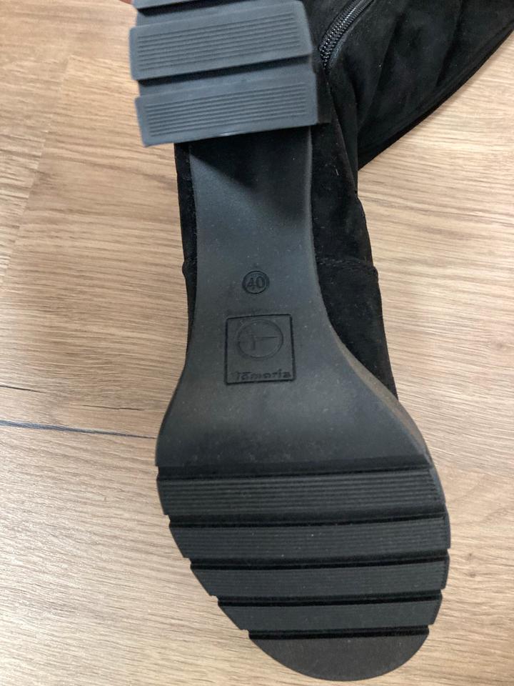 Neue Tamaris Stretch Stiefel Overknee Schwarz Größe 40 in Windorf