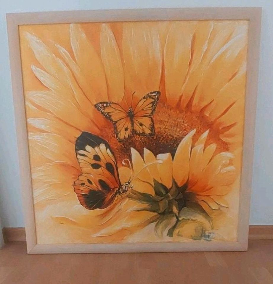 Wandbild Sonnenblume/Schmetterling in Wiesbaden