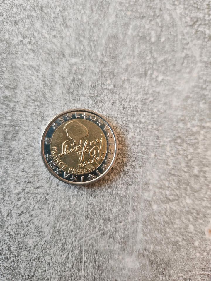 2 Euro Münze von France Preseren 2007 in Bresegard