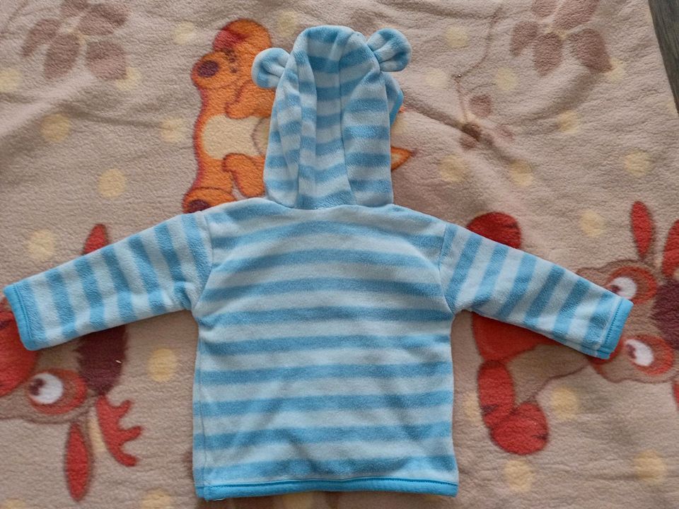 Baby Jungen Jacke Fleece Fleecejacke blau gestreift Zeeman Gr. 56 in Pattensen