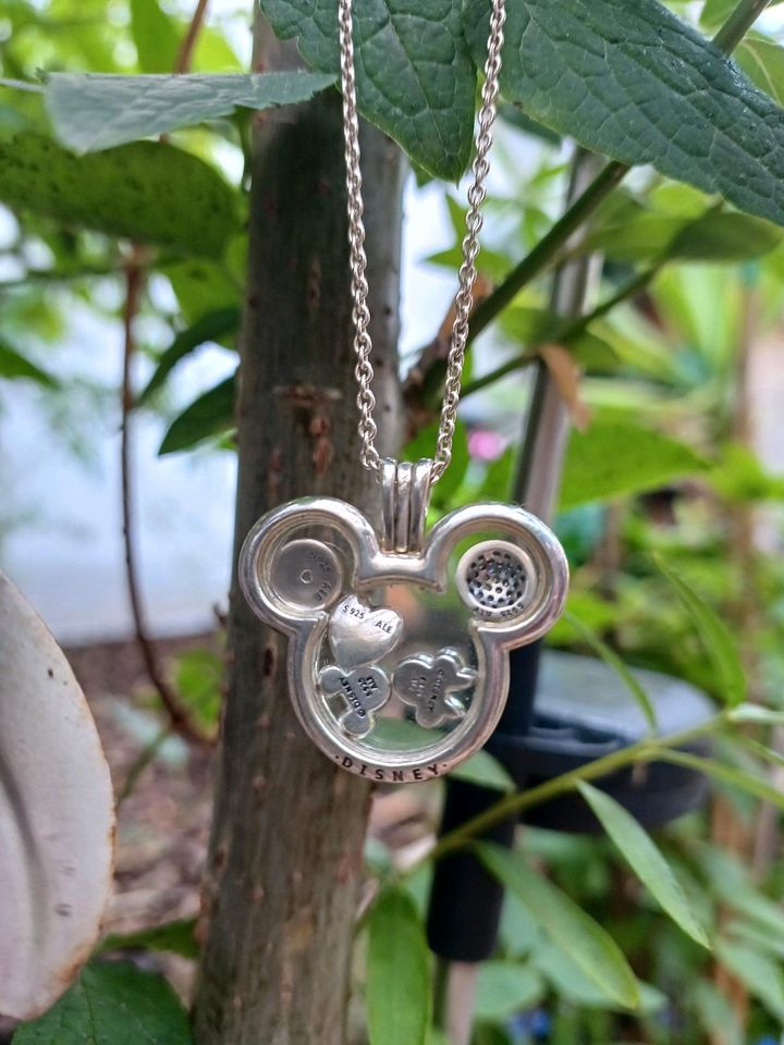 Pandora Disney Mickey Medaillon Groß Silber Kette Einleger in Neustadt an der Weinstraße