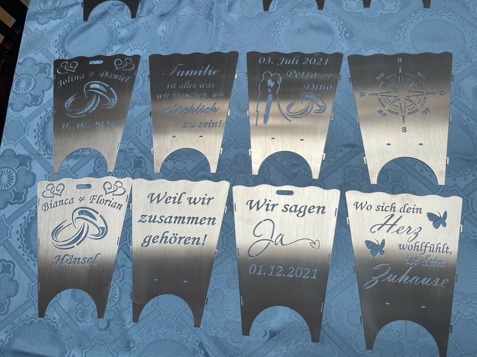 Windlicht personalisiert individuell Hochzeit Geschenkidee in Finsterwalde