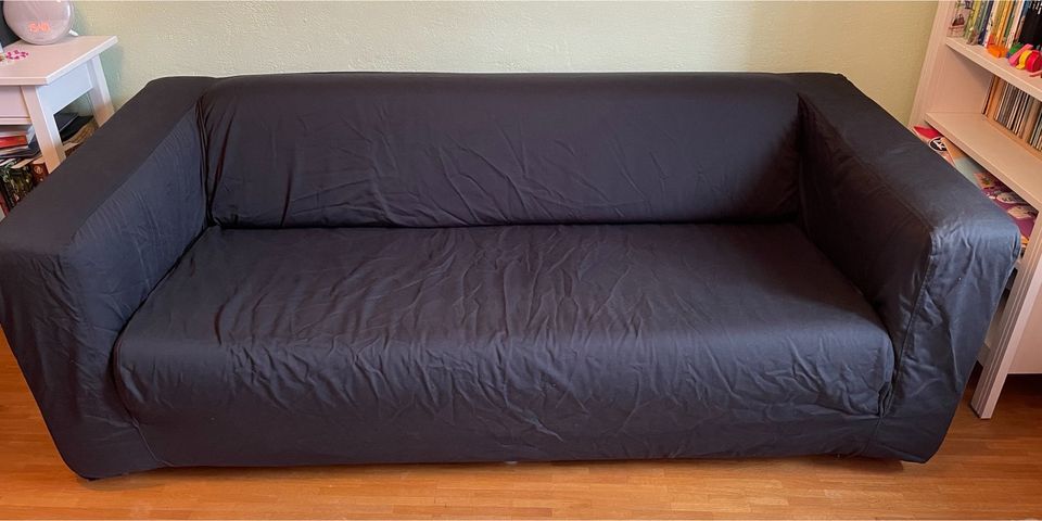 Ikea Klippan Sofa Couch weiß - mit Überzug schwarz in Regensburg