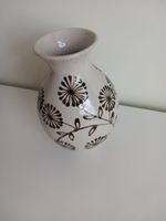 bauchige Vase Ton glasiert beige mit Blüten 70-iger Jahre Brandenburg - Neuruppin Vorschau