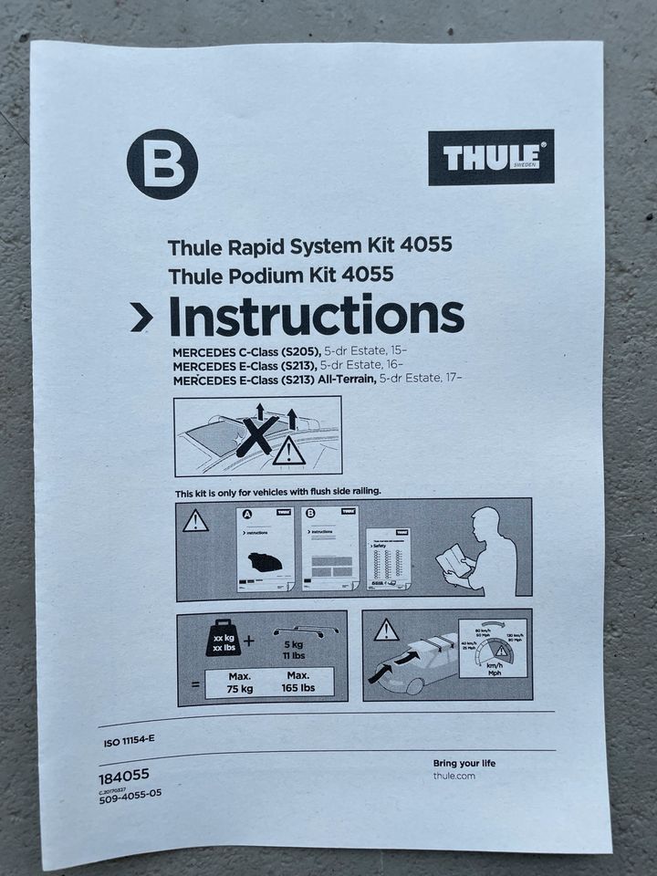 Thule Kit 4055 Mercedes C-Klasse E-Klasse S205 S213 Dachträger in Düren