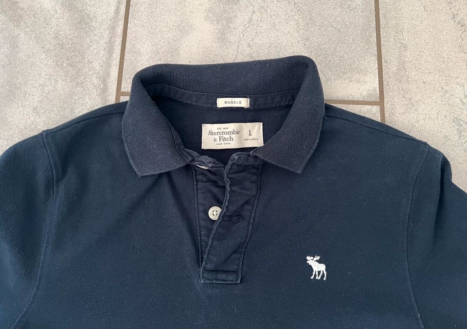 Abercrombie & Fitch Poloshirt Muscle Shirt blau L in Rehlingen-Siersburg