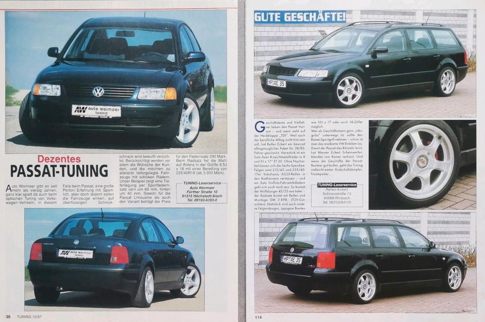 VW Passat 3b Reklame Berichte 1,8T 1,9 TDI 2,0 2,3 V5 Tuning in Hanau