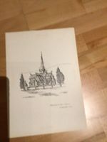 Zeichnung Stabkirche Lom in Norwegen von H. Schreier Niedersachsen - Wennigsen Vorschau