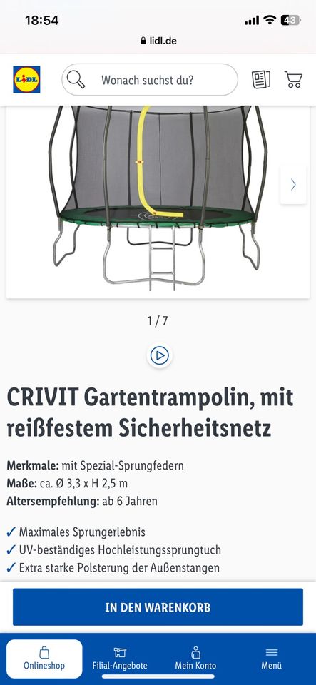Trampolin Crivit 3,3m in Hessen - | jetzt Homberg draussen (Efze) für gebraucht günstig Spielzeug Kleinanzeigen oder Kleinanzeigen kaufen, eBay ist | neu