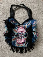 Lait & Miel Handtasche Boho Hippie blau schwarz ethno Fransen Nordrhein-Westfalen - Herne Vorschau