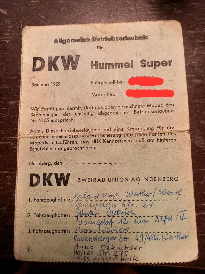 DKW Hummel Super Moped Mofa in Neumünster