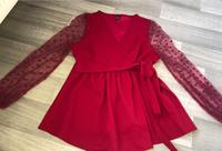 Damen Langarm Shirt Tunika Bluse Gr. 40/42/L rot Sachsen-Anhalt - Magdeburg Vorschau