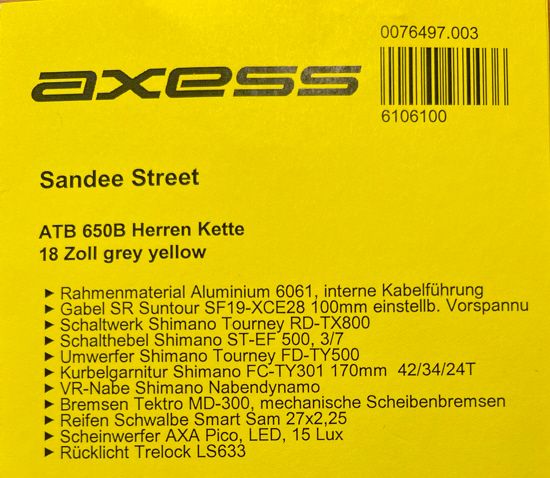 ATB Fahrrad axess Sandee Street gebr., sehr guter Zustand, 27" in Buch