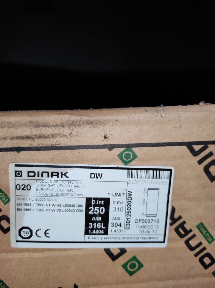 Dinak Ofenrohr Doppelwandig 250mm Edelstahlrohr Neu in Eystrup