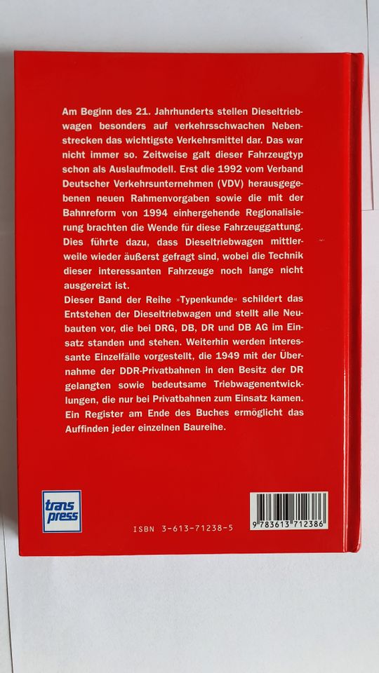 Buch Typenkunde deutscher Dieseltriebwagen DB Deutsche Bahn in Drochtersen