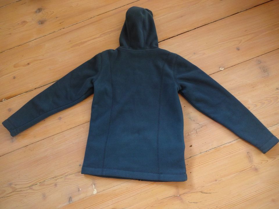 Wie NEU Dicke Teddy-Strickfleecejacke Kaputze 146/152 petrol in Dietramszell