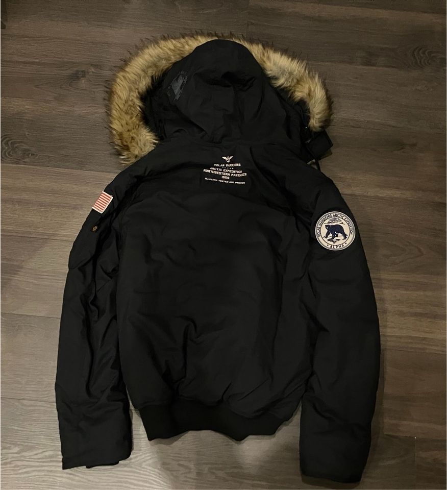 Alpha Industries Herren Jacke Bomberjacke Fell schwarz Größe XXL in Velen