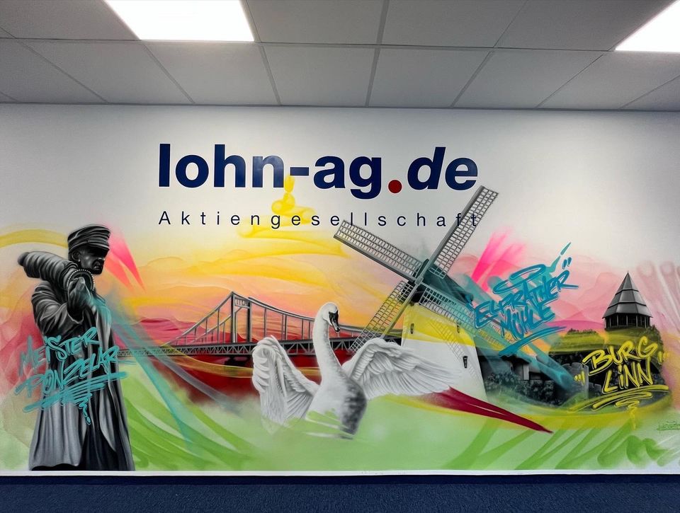 Graffiti sprayer Künstler wandgestaltung Fassade Werbung gestaltu in Duisburg