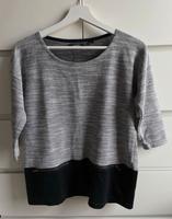 Pullover grau schwarz meliert mit Reißverschluss 3/4 Ärmel Shirt Thüringen - Nordhausen Vorschau