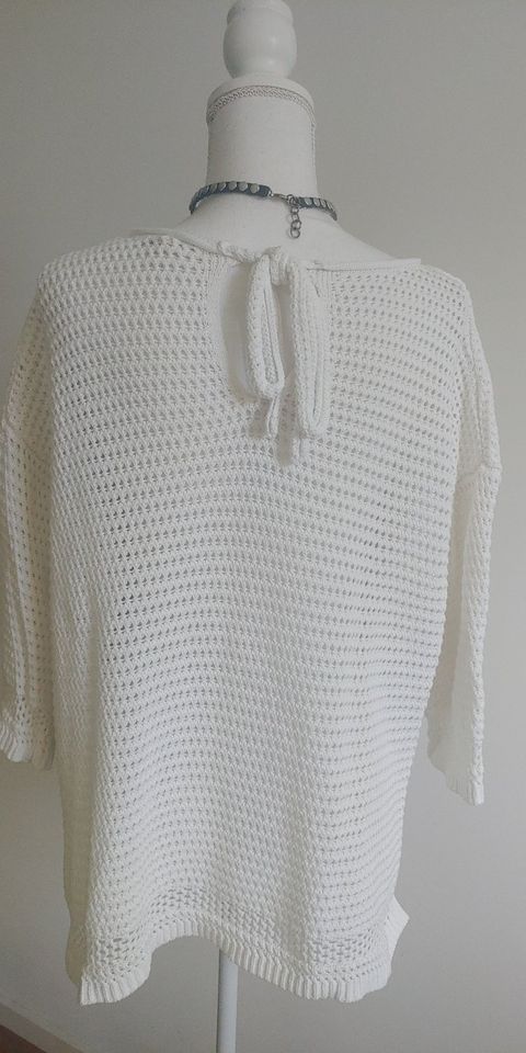 weißer leichter Pullover - Esprit - L - 42 40 - Schleife Netz in Egling